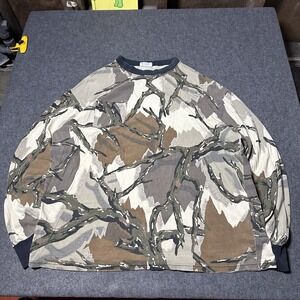 Vintage 90s Predator Camo Pocket T Shirt Mens XXL Hunting Outdoors Long Sleeve